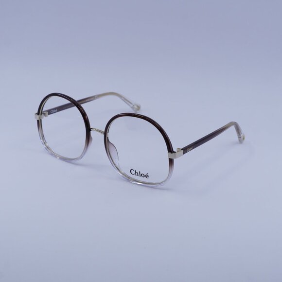 Chloe CH0032O 002 Eyeglasses Brown Gradient 55mm Round Frame - Picture 6 of 11